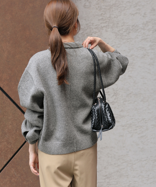 JOURNAL STANDARD relume(ジャーナルスタンダード レリューム)の「ニットジャケット(カーディガン/ボレロ・レディース・チャコールグレー/ネイビー・FREE)」の10枚目の写真