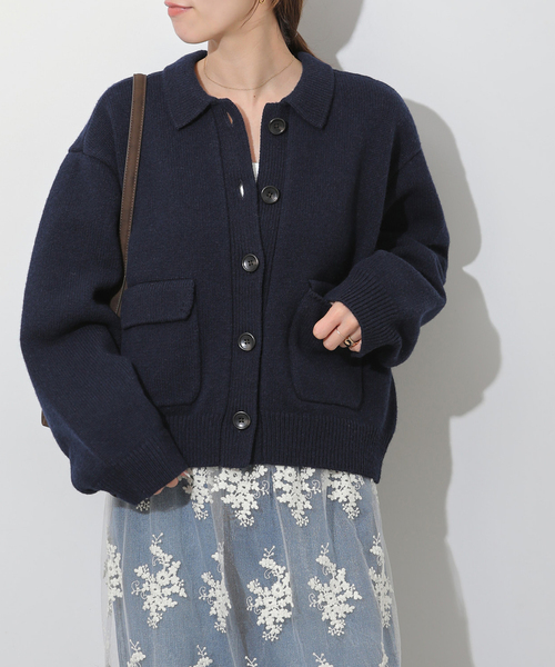 JOURNAL STANDARD relume(ジャーナルスタンダード レリューム)の「ニットジャケット(カーディガン/ボレロ・レディース・チャコールグレー/ネイビー・FREE)」の15枚目の写真