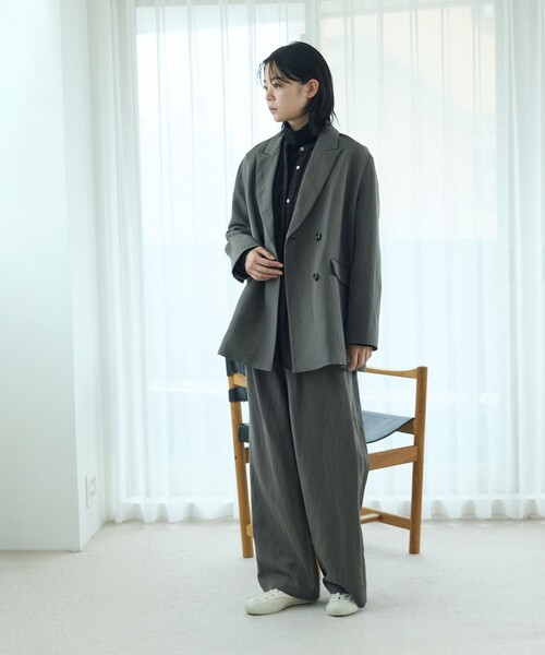 LOISIR（ロワズィール）の「ウールリネンヘリンボーンセミワイドパンツ（その他パンツ・レディース・ブラウン系その他・M/MT）」の2枚目の写真