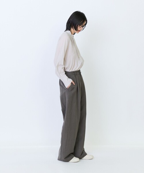 LOISIR（ロワズィール）の「ウールリネンヘリンボーンセミワイドパンツ（その他パンツ・レディース・ブラウン系その他・M/MT）」の6枚目の写真