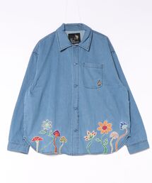 デニムパネル刺繍 シャツ JKT