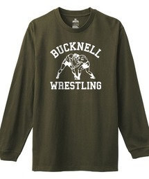 Ol' Basics(オール・ベーシックス) 長袖Tシャツ BUCKNELL ロゴ イラスト プリント 袖リブ ロンT ロングTシャツ トップス カットソー レディース