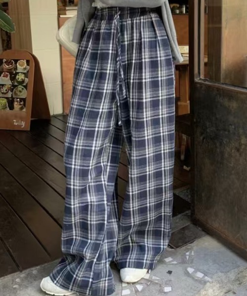 mebole（メボレ）の「lace waist checkered wide pants（その他パンツ・レディース・ネイビー・FREE）」の22枚目の写真