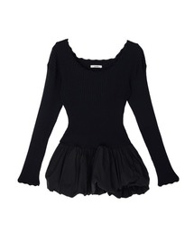 BALLOON HEM DOCKING KNIT TOP