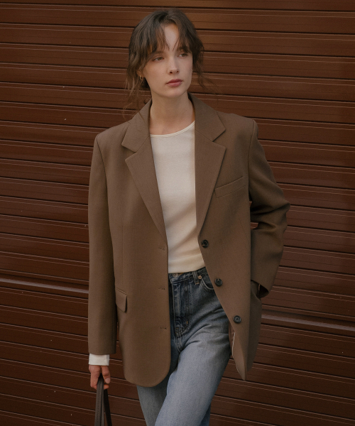 TILL I DIE（ティルアイダイ）の「Wool blend tailored jacket [TIFA06JK04]_Charcoal（テーラードジャケット・レディース・ダークグレー・FREE）」の3枚目の写真