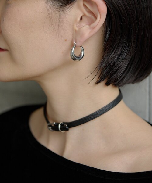 ear PAPILLONNER(イアパピヨネ)の「ぷっくりフープピアス《金属アレルギー対応/ステンレス》(ピアス(両耳用)・レディース・ゴールド/シルバー・FREE)」の9枚目の写真