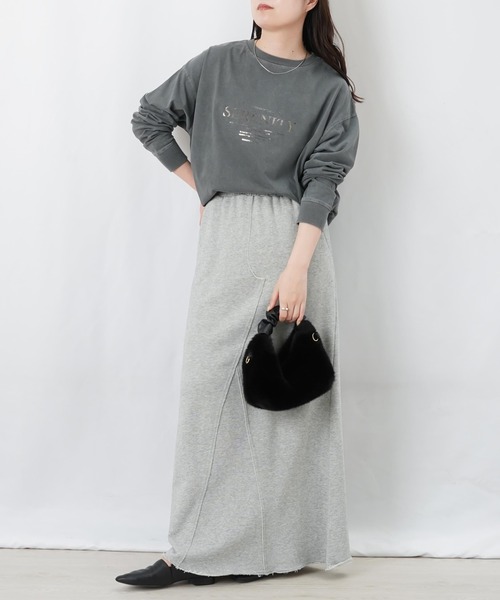 LUCA/LADY LUCK LUCA(ルカ/レディラックルカ)の「LC/LLL ピグメント箔プリントプルオーバー(Tシャツ/カットソー・レディース・ベージュ/チャコールグレー/ブラウン・FREE)」の9枚目の写真
