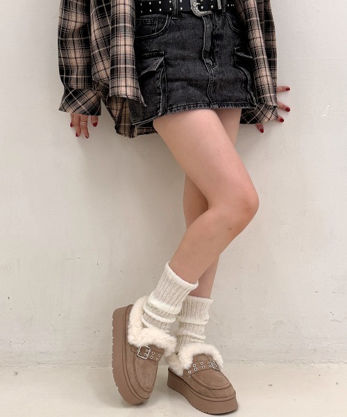 DEMETER(デメテル)の「厚底 プラットフォーム バックルデザイン ファームートンシューズ(ブーツ・レディース・ブラック/ベージュ/キャメル・LL/S/M/L)」の18枚目の写真