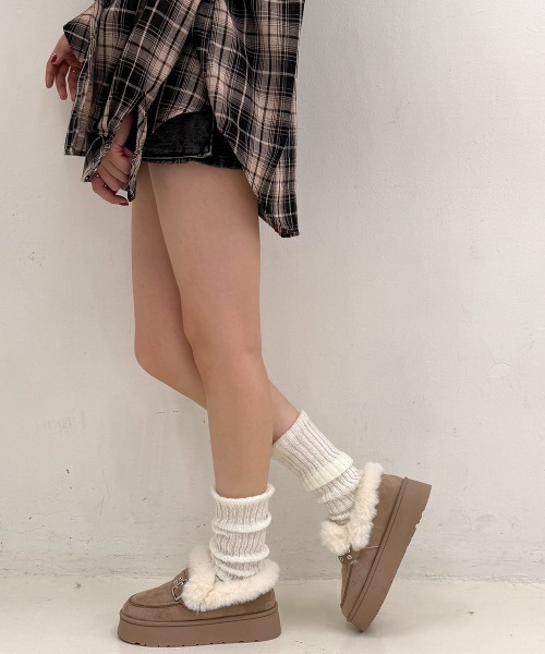 DEMETER(デメテル)の「厚底 プラットフォーム バックルデザイン ファームートンシューズ(ブーツ・レディース・ブラック/ベージュ/キャメル・LL/S/M/L)」の17枚目の写真