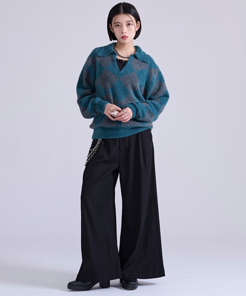 Ellno Loset(エルノロゼット)の「アーガイルシャギーニット(ニット/セーター・メンズ・ブルーグリーン/ブラウン/ブラック・LARGE/MEDIUM/SMALL)」の21枚目の写真