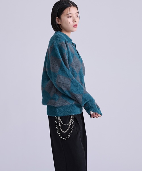 Ellno Loset(エルノロゼット)の「アーガイルシャギーニット(ニット/セーター・メンズ・ブルーグリーン/ブラウン/ブラック・LARGE/MEDIUM/SMALL)」の19枚目の写真