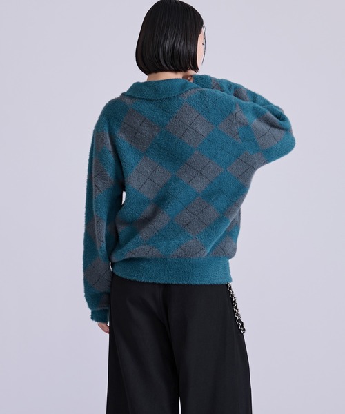 Ellno Loset(エルノロゼット)の「アーガイルシャギーニット(ニット/セーター・メンズ・ブルーグリーン/ブラウン/ブラック・LARGE/MEDIUM/SMALL)」の20枚目の写真