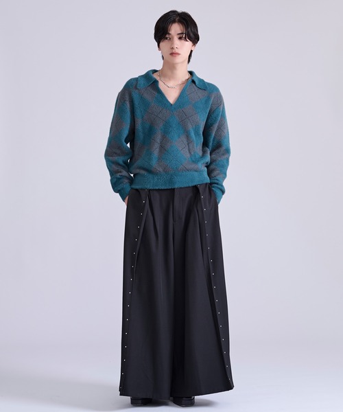 Ellno Loset(エルノロゼット)の「アーガイルシャギーニット(ニット/セーター・メンズ・ブルーグリーン/ブラウン/ブラック・LARGE/MEDIUM/SMALL)」の15枚目の写真