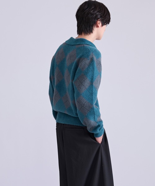 Ellno Loset(エルノロゼット)の「アーガイルシャギーニット(ニット/セーター・メンズ・ブルーグリーン/ブラウン/ブラック・LARGE/MEDIUM/SMALL)」の13枚目の写真