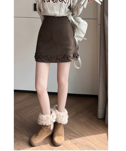 OThe.Naeun(オザナウン)の「wool frill mini skirt(スカート・レディース・ブラウン/グレー/ブラック・FREE)」の16枚目の写真