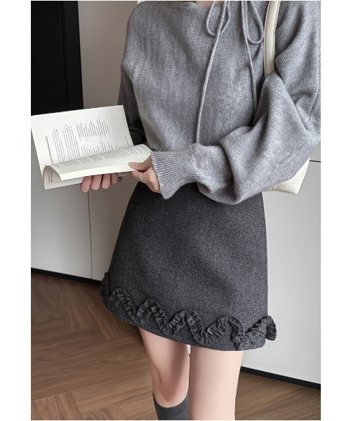 OThe.Naeun(オザナウン)の「wool frill mini skirt(スカート・レディース・ブラウン/グレー/ブラック・FREE)」の22枚目の写真