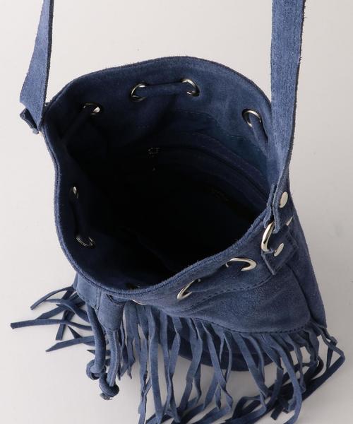 Another Edition（アナザーエディション）の「フリンジミニ巾着バッグ/AEBC FRNG Mini キンチャク◆（ショルダーバッグ・レディース・ブラウン/マスタード/ネイビー・FREE）」の8枚目の写真