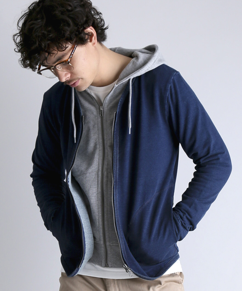 M2squared(エムツースクエアード)の「【M2SQUARED】CUTDENIM ZIP CD/カットデニムジップカーデ(カーディガン/ボレロ・メンズ・ブルー/ネイビー・MEDIUM/LARGE/X-LARGE)」の7枚目の写真