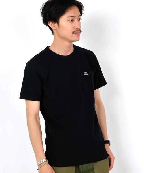 SHIPS(シップス)の「LACOSTE: カノコ ポケット Tシャツ(Tシャツ/カットソー・メンズ・ホワイト/ブラック/ネイビー・MEDIUM/X-LARGE/LARGE/SMALL)」の1枚目の写真