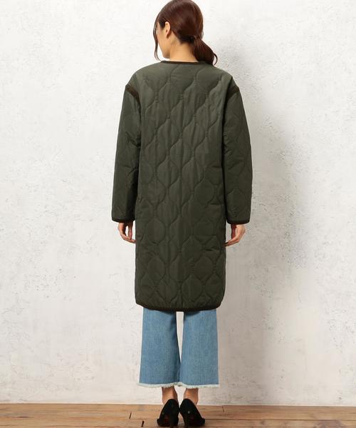 green label relaxing(グリーンレーベルリラクシング)の「CB N ヒョウタンキルト コート◆(その他アウター・レディース・ブラック/オリーブ・36/38)」の3枚目の写真