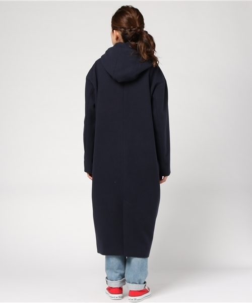 SLY（スライ）の「HOODED CHESTER LONG COAT（チェスターコート・レディース・トップグレー/ベージュ/ネイビー・FREE）」の6枚目の写真