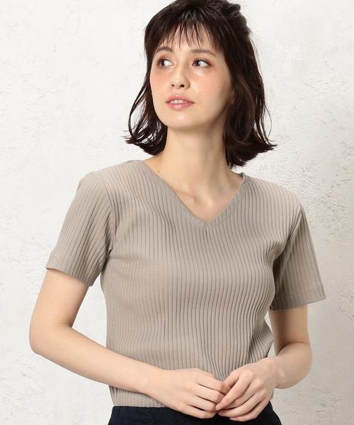 green label relaxing（グリーンレーベルリラクシング）の「KF トタンテレコ VN SSLカットソー ◆（Tシャツ/カットソー・レディース・オフホワイト/ブラック/ライトグレー/ブラウン/ピンク・FREE）」の4枚目の写真