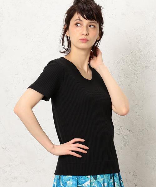 green label relaxing（グリーンレーベルリラクシング）の「KF トタンテレコ VN SSLカットソー ◆（Tシャツ/カットソー・レディース・オフホワイト/ブラック/ライトグレー/ブラウン/ピンク・FREE）」の3枚目の写真