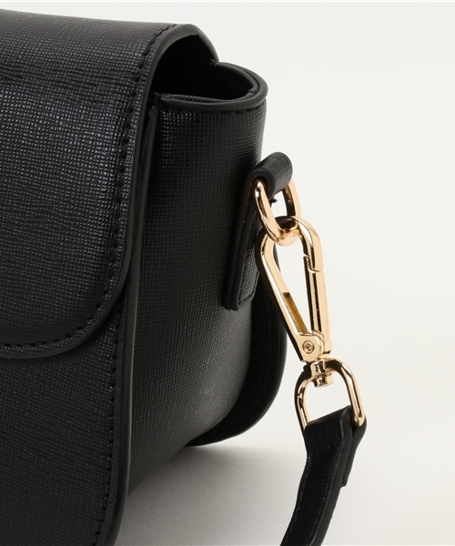 PLAIN CLOTHING（プレーンクロージング）の「Fレザーラウンドショルダーバッグ【PLAIN CLOTHING】（ショルダーバッグ・レディース・グレー/ブラック/アイボリー・FREE）」の4枚目の写真