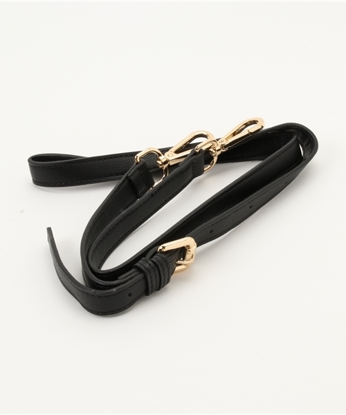 PLAIN CLOTHING（プレーンクロージング）の「Fレザーラウンドショルダーバッグ【PLAIN CLOTHING】（ショルダーバッグ・レディース・グレー/ブラック/アイボリー・FREE）」の7枚目の写真