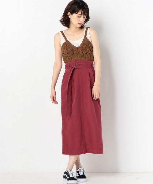 Another Edition（アナザーエディション）の「ケーブルレースアップビスチェ（ニット/セーター・レディース・オフホワイト/ブラウン/ダークグリーン・FREE）」の19枚目の写真