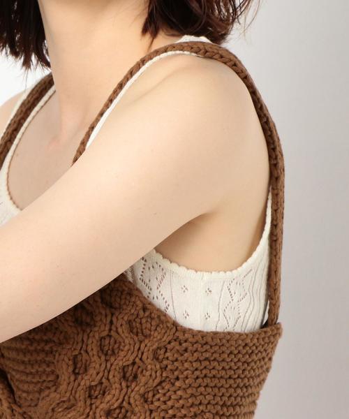 Another Edition（アナザーエディション）の「ケーブルレースアップビスチェ（ニット/セーター・レディース・オフホワイト/ブラウン/ダークグリーン・FREE）」の21枚目の写真