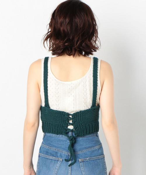 Another Edition（アナザーエディション）の「ケーブルレースアップビスチェ（ニット/セーター・レディース・オフホワイト/ブラウン/ダークグリーン・FREE）」の17枚目の写真