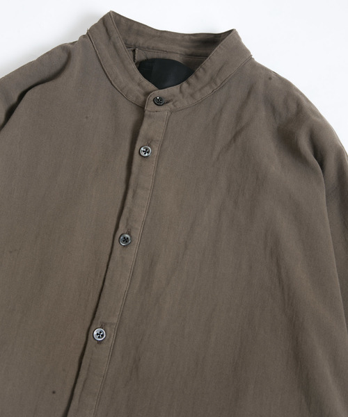 OURET（オーレット）の「マオカラーポンチョ -　100/2強撚ガーゼ　-（シャツ/ブラウス・メンズ・ブラック/グリーン系その他/ベージュ・1/2/3）」の20枚目の写真