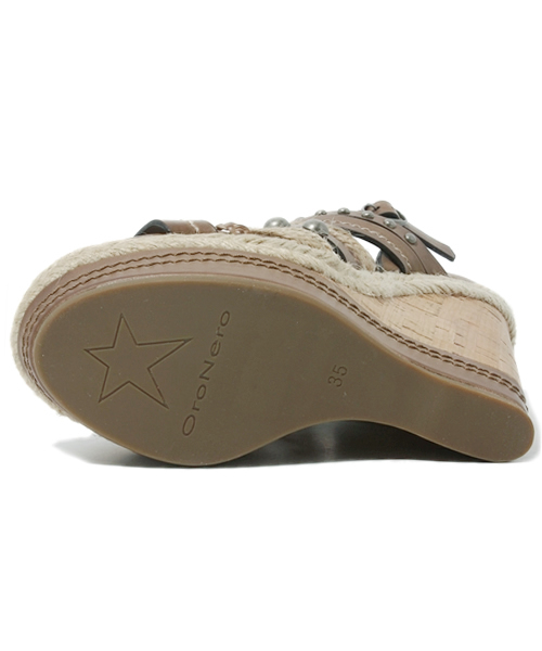 ROSE BUD（ローズバッド）の「(ORONERO)LK2066B08 BR HEMP PLAT F HI SANDAL（サンダル・レディース・ダークブラウン/タン・35/36/37/38/39）」の4枚目の写真