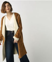 AZUL by moussy | ﾌｪｲｸﾑｰﾄﾝﾉｰｶﾗｰｺｰﾄ(ムートンコート)