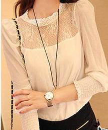 レース切り替えシフォントップス