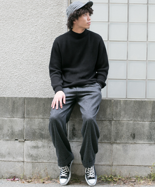 URBAN RESEARCH(アーバンリサーチ)の「C/A片畦モックネック(ニット/セーター・メンズ・ホワイト/ブラック/グレー/ベージュ/ブルー・LARGE/MEDIUM)」の6枚目の写真