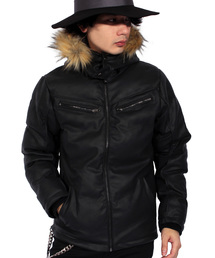 ８(eight) | ファー付き 中綿 PUレザージャケット ブルゾン (ダウンジャケット/コート)