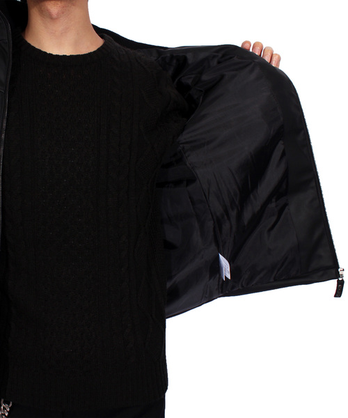 ８(eight)（エイト）の「ファー付き 中綿 PUレザージャケット ブルゾン （ダウンジャケット/コート・メンズ・ブラック/キャメル/ブラウン・MEDIUM/LARGE/X-LARGE）」の6枚目の写真