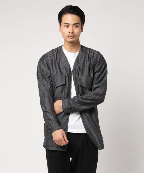 MORGAN HOMME(モルガンオム)の「ノーカラーM-65(ノーカラージャケット)」|ブラック