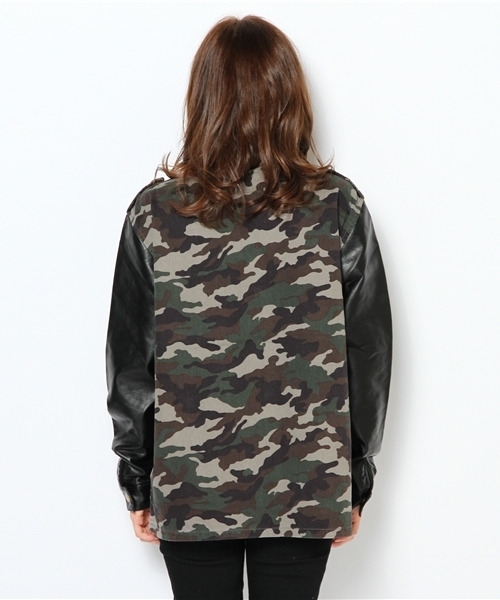 WEGO（ウィゴー）の「WEGO/フェイクレザースリーブF2ジャケット（ミリタリージャケット・レディース・カーキ/その他1・FREE）」の5枚目の写真