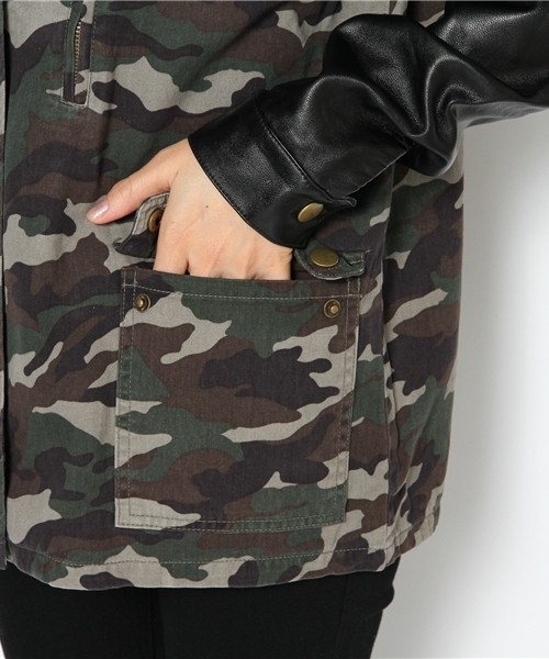 WEGO（ウィゴー）の「WEGO/フェイクレザースリーブF2ジャケット（ミリタリージャケット・レディース・カーキ/その他1・FREE）」の10枚目の写真