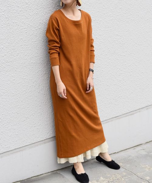 SHIPS（シップス）の「バックオープンワンピース（ワンピース・レディース・ブラック/キャメル・ONE SIZE）」の4枚目の写真