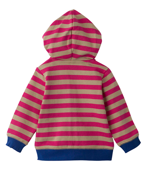 X-girl Stages(エックスガールステージス)の「BORDER SWEAT ZIP HOODIE (12M~3T)(パーカー・キッズ・ホワイト/ベージュ/ネイビー・12M/2T/3T)」の4枚目の写真