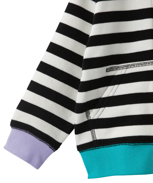 X-girl Stages(エックスガールステージス)の「BORDER SWEAT ZIP HOODIE (12M~3T)(パーカー・キッズ・ホワイト/ベージュ/ネイビー・12M/2T/3T)」の8枚目の写真