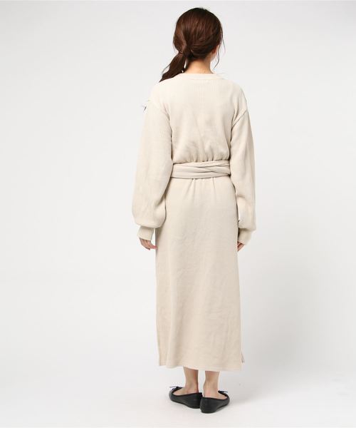 WEGO(ウィゴー)の「WEGO VINTAGE/ワッフルリボンベルトワンピース(ワンピース・レディース・ライトブラウン/ナチュラル・FREE)」の3枚目の写真