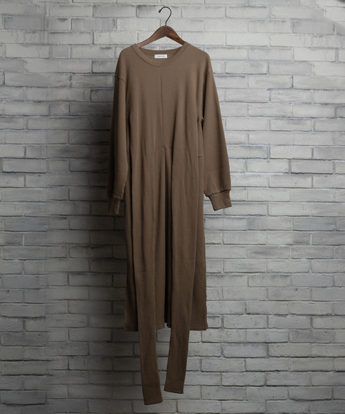 WEGO(ウィゴー)の「WEGO VINTAGE/ワッフルリボンベルトワンピース(ワンピース・レディース・ライトブラウン/ナチュラル・FREE)」の7枚目の写真