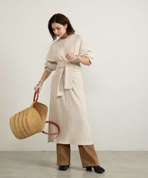 WEGO(ウィゴー)の「WEGO VINTAGE/ワッフルリボンベルトワンピース(ワンピース・レディース・ライトブラウン/ナチュラル・FREE)」の11枚目の写真