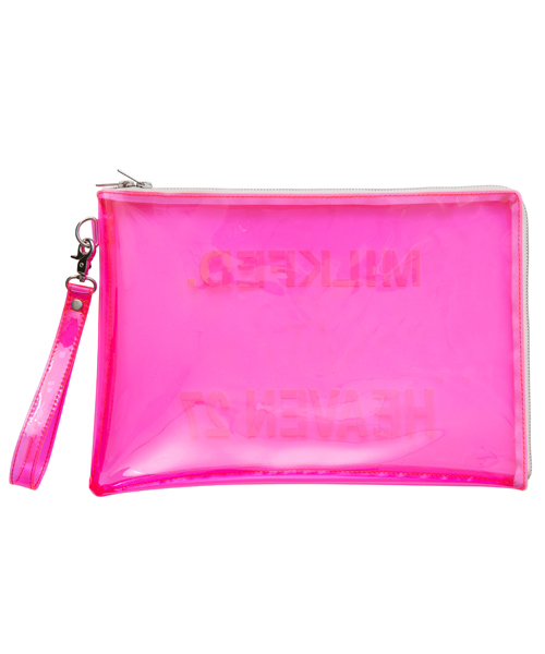 MILKFED.（ミルクフェド）の「CLEAR CLUTCH BAG "H27"　（クラッチバッグ/クリア/ビニール/蛍光）（クラッチバッグ・レディース・ブラック/ライトグリーン/ピンク/クリア・ONESIZE）」の6枚目の写真