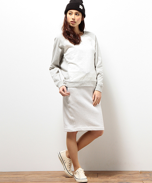 coen（コーエン）の「裏毛レーススウェットプルオーバー（スウェット・レディース・ライトグレー/ライトブルー・LARGE/MEDIUM）」の2枚目の写真